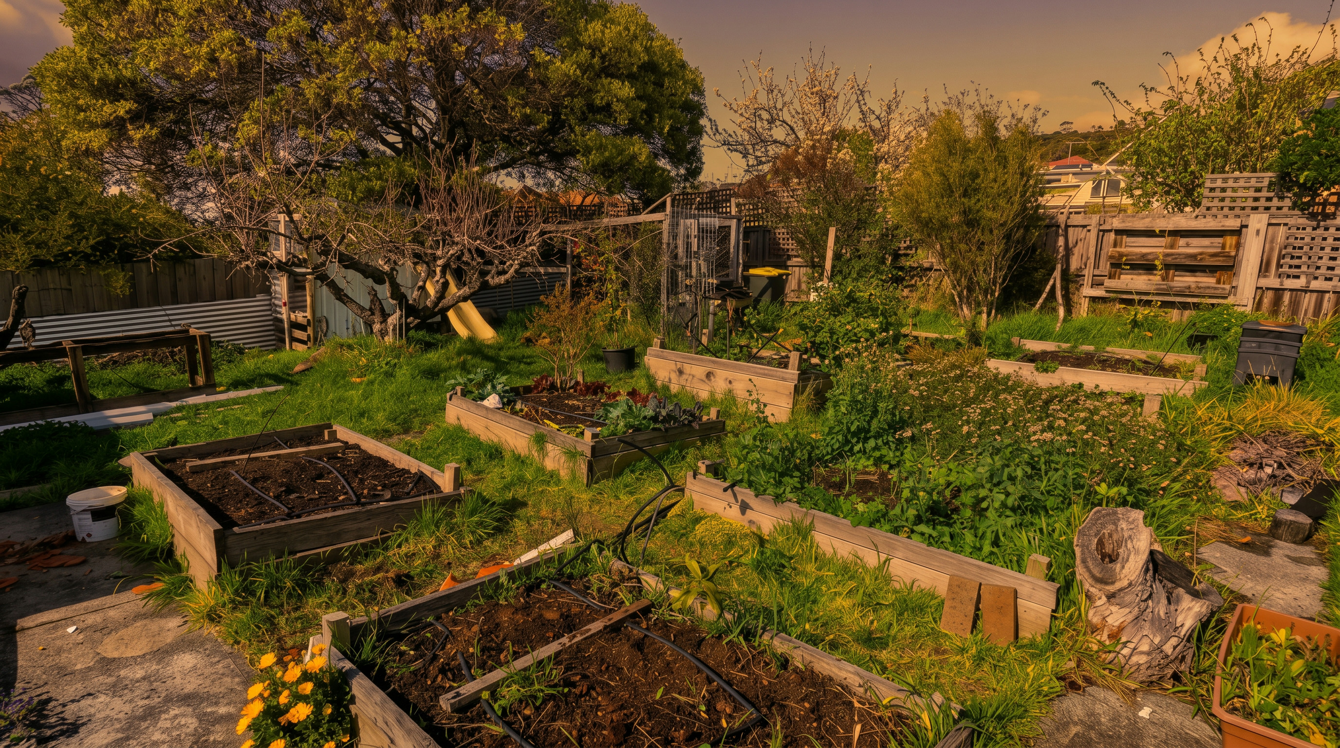 Widok rustic garden outdoor edytowany przez AI dla Projekt 34 A-88765.