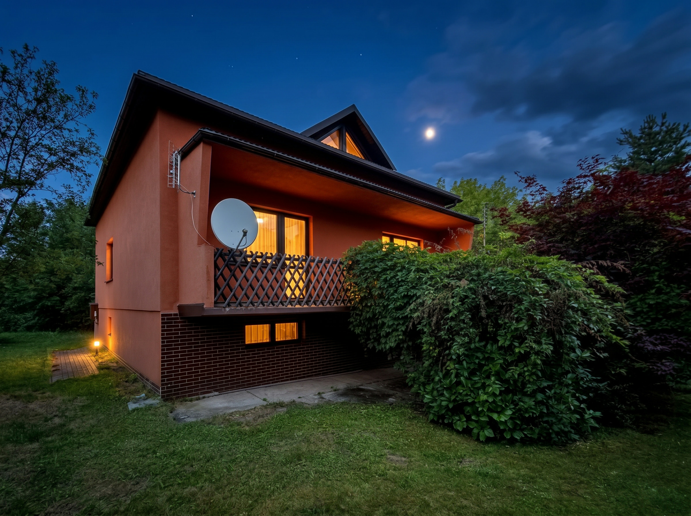 AI-edited contemporary detached house outdoor view for Hello World.