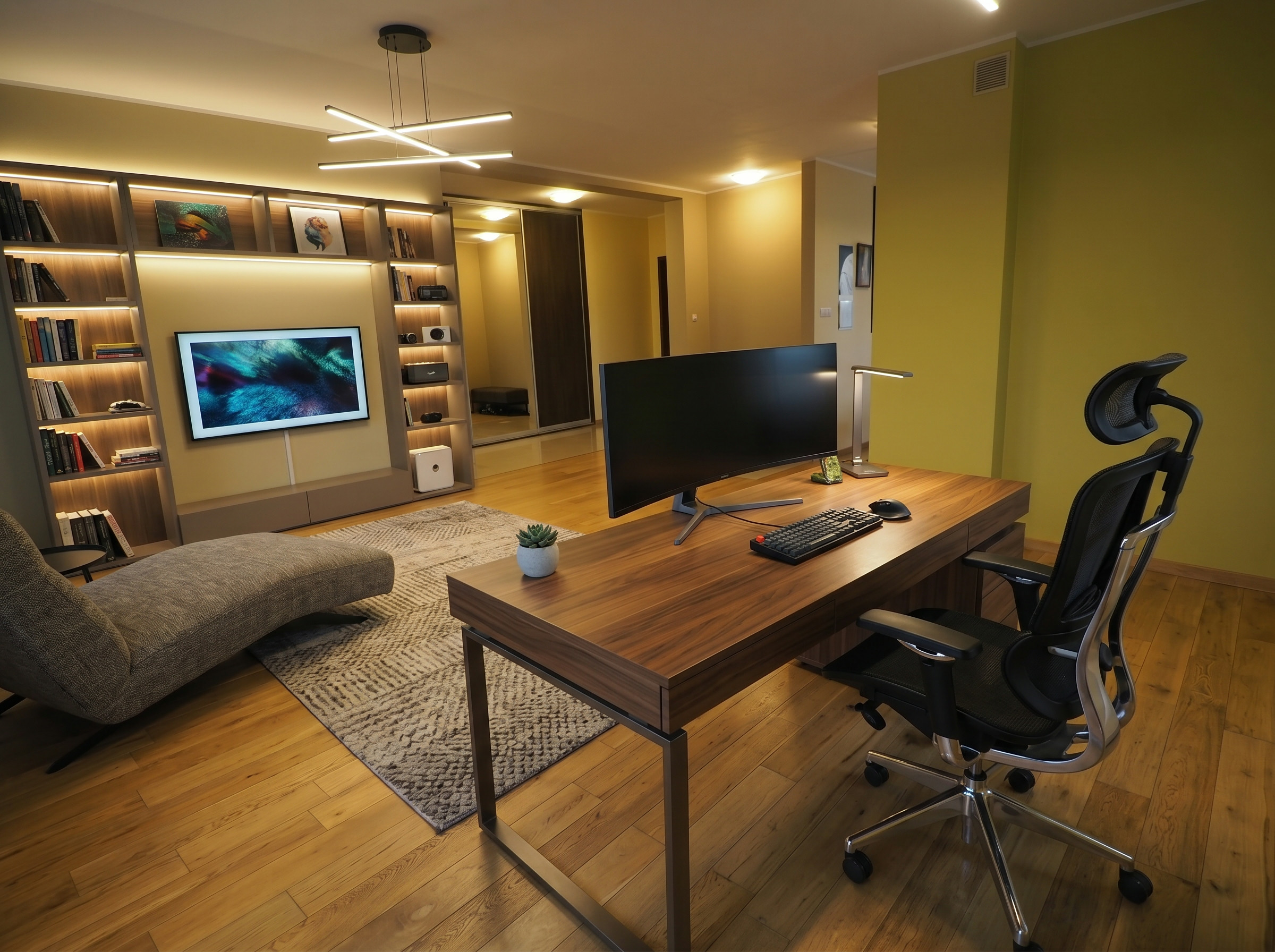 AI-edited modern office indoor view for Hello World.